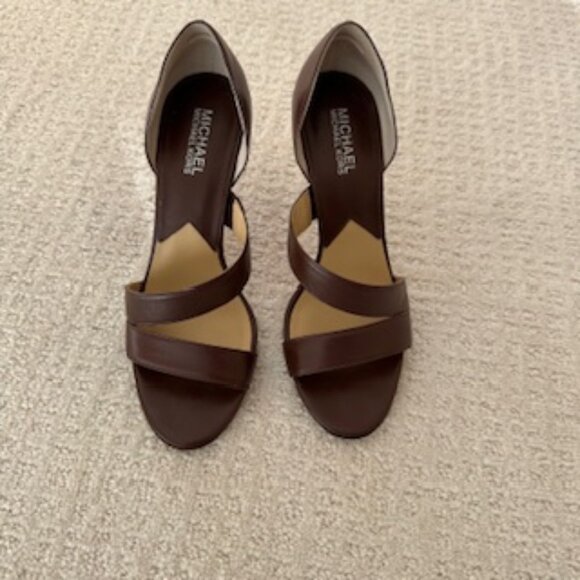 Michael Kors Brown Leather Dress Sandals Sz 7.5 - Picture 4 of 6